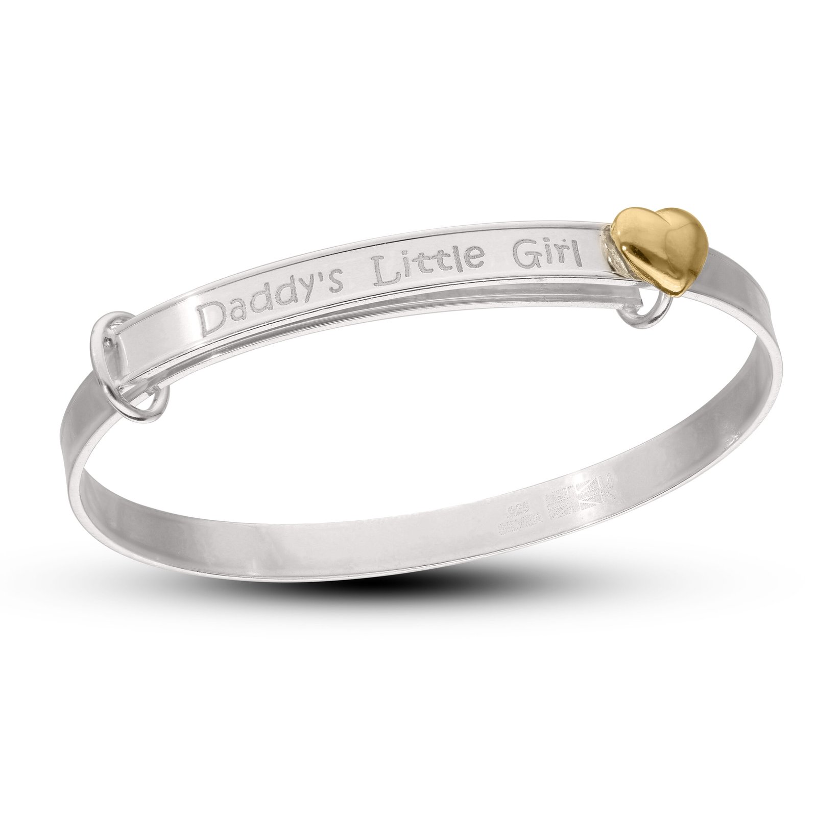 White Gold Newborn Bangle Bracelet - BeadifulBABY