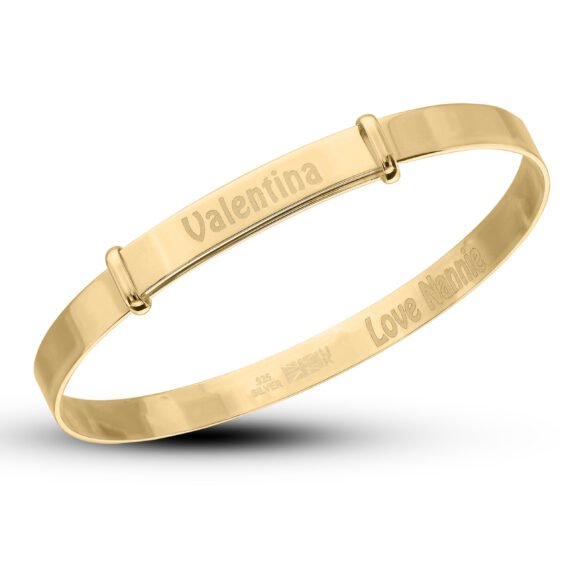 Children's Customised Gold Plated Guardian Angel Baby Bangle  (0-3 years)